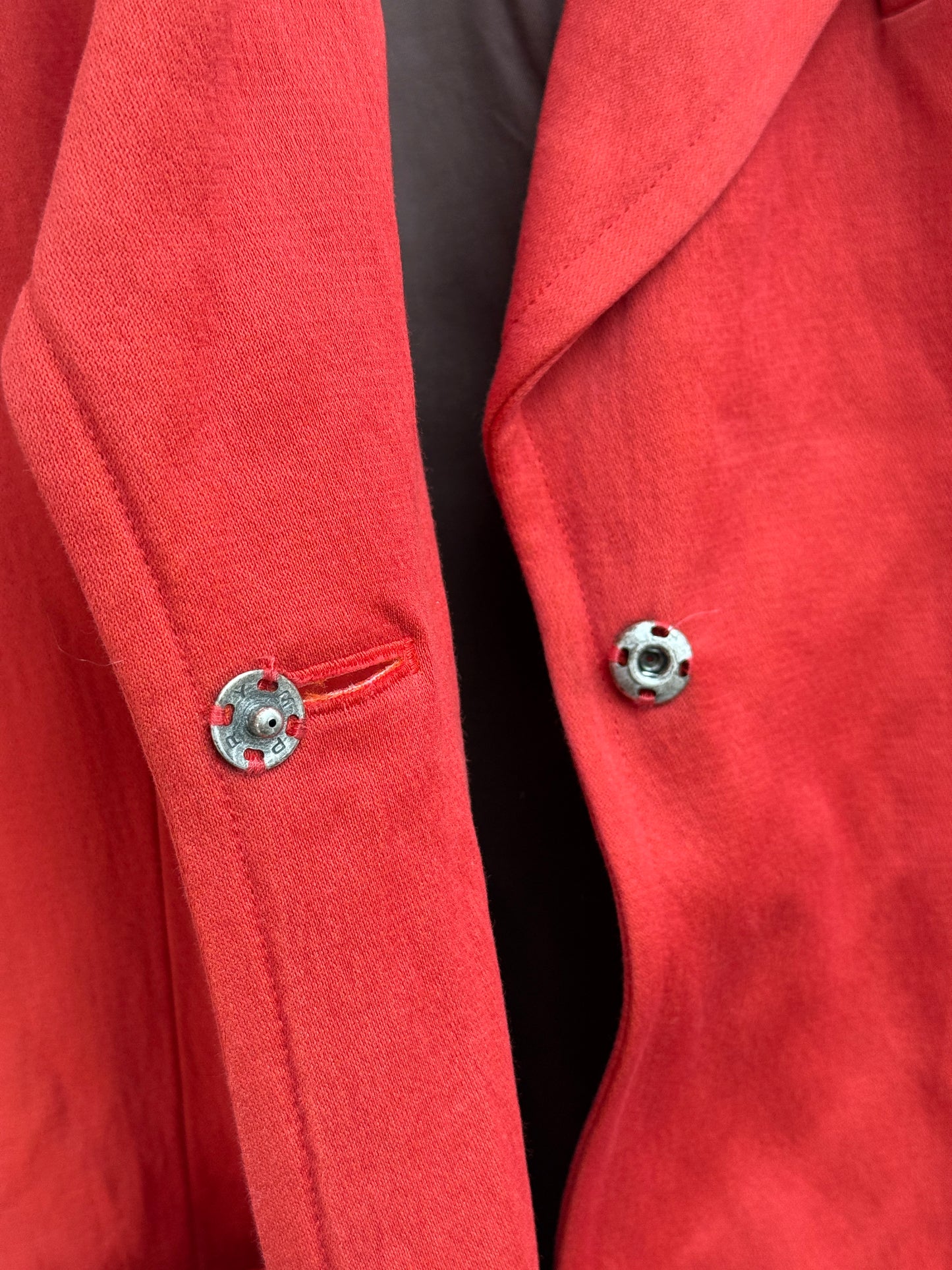 Dries Van Noten Red Wool and Cotton Blend Batwing Blazer Women Size 36
