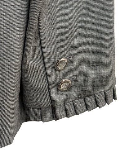 Escada by Margaretha Ley Vintage 90s Wool Blazer Pleated Trim 40 Women
