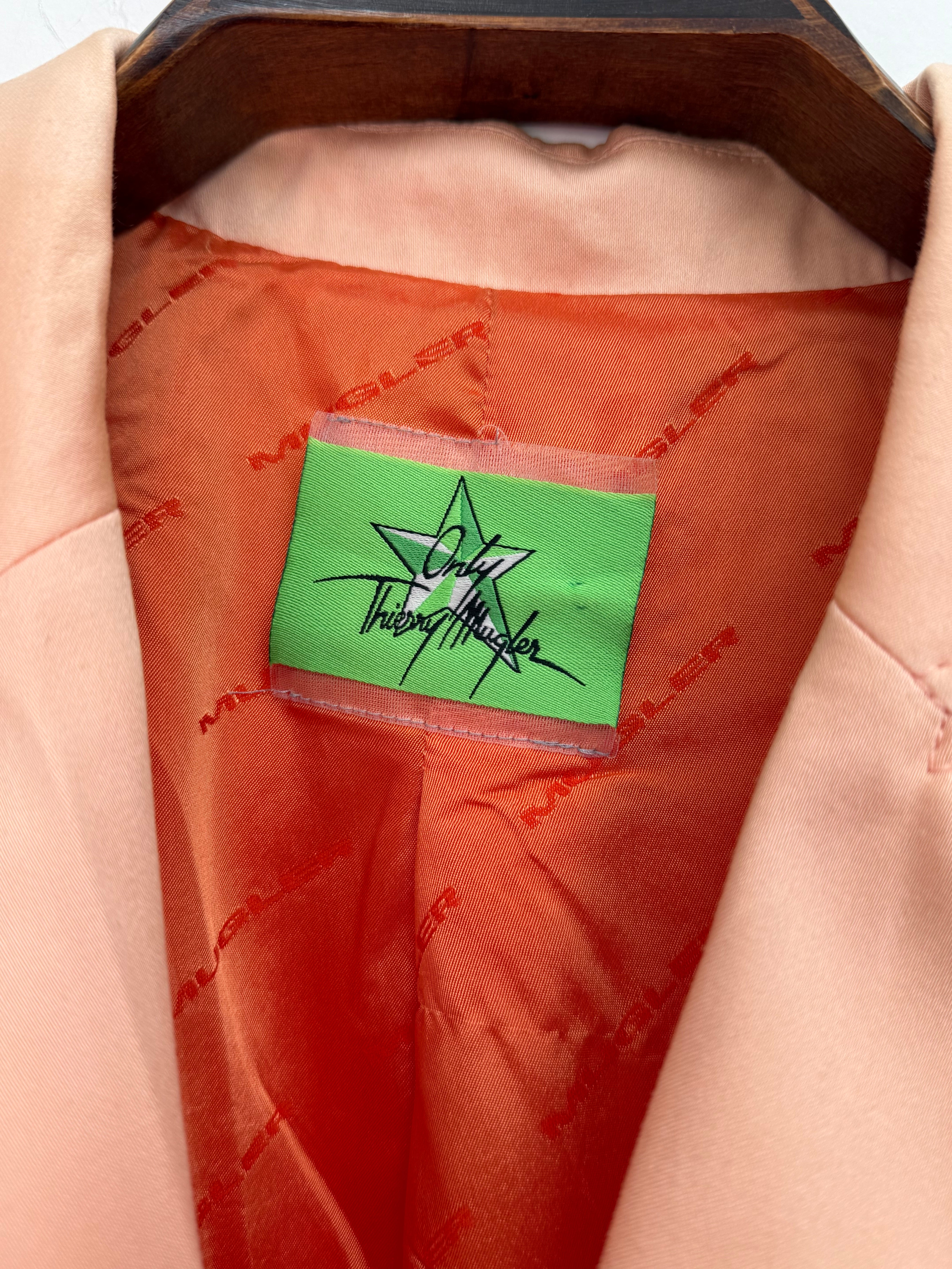 Only Thierry Mugler Peach Stretch Cotton Skirt Suit size 42