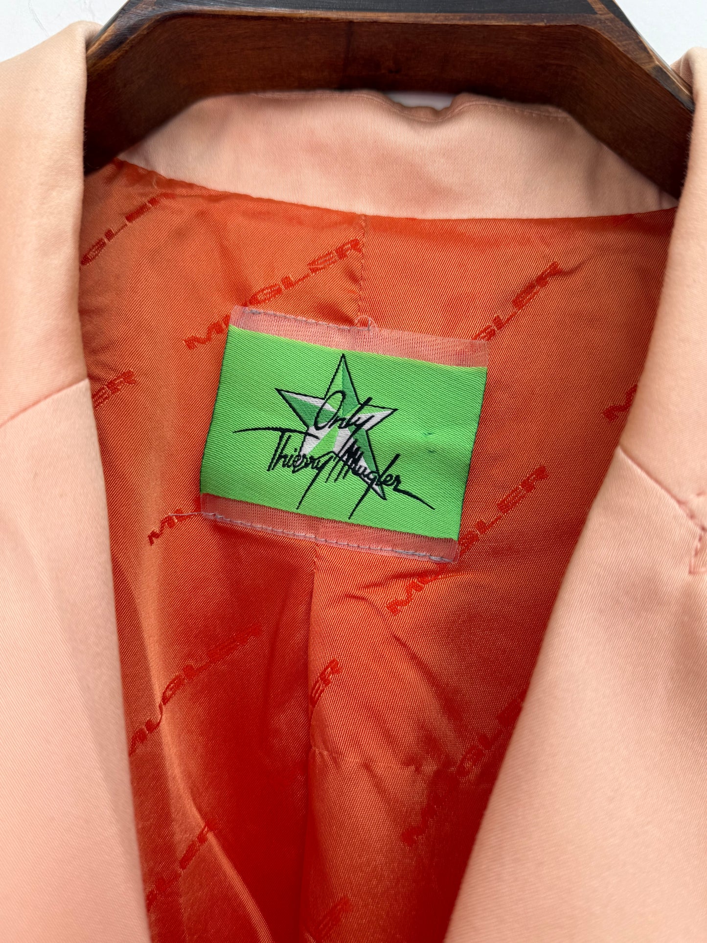 Only Thierry Mugler Peach Stretch Cotton Skirt Suit size 42