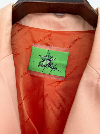 Only Thierry Mugler Peach Stretch Cotton Skirt Suit size 42
