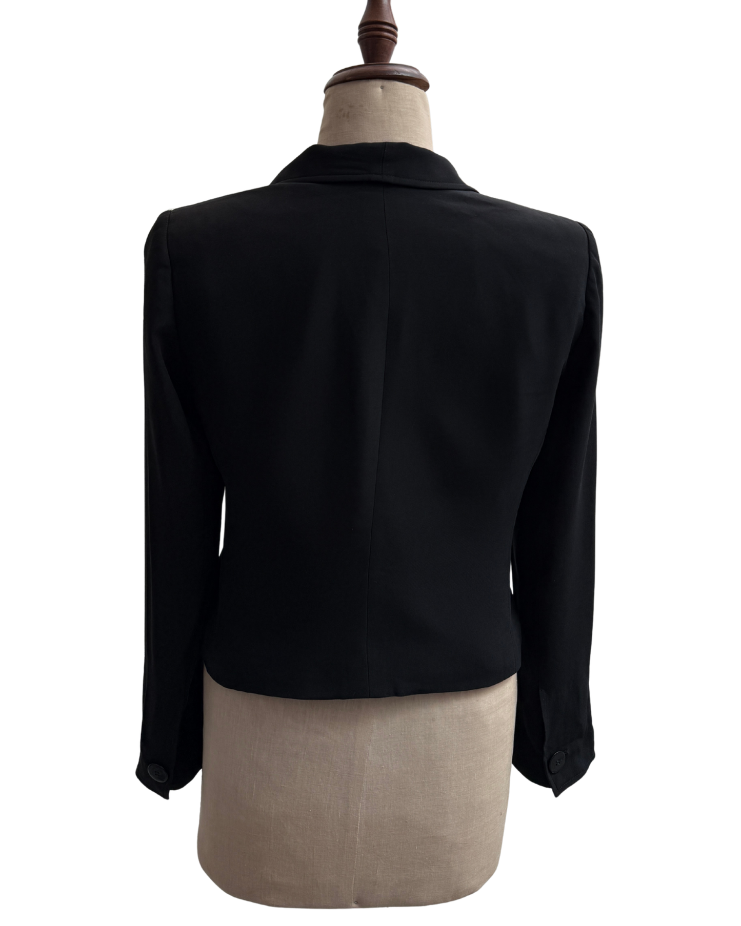 Armani Collezioni Black Shawl Collar Cropped Blazer size 46 IT 2004
