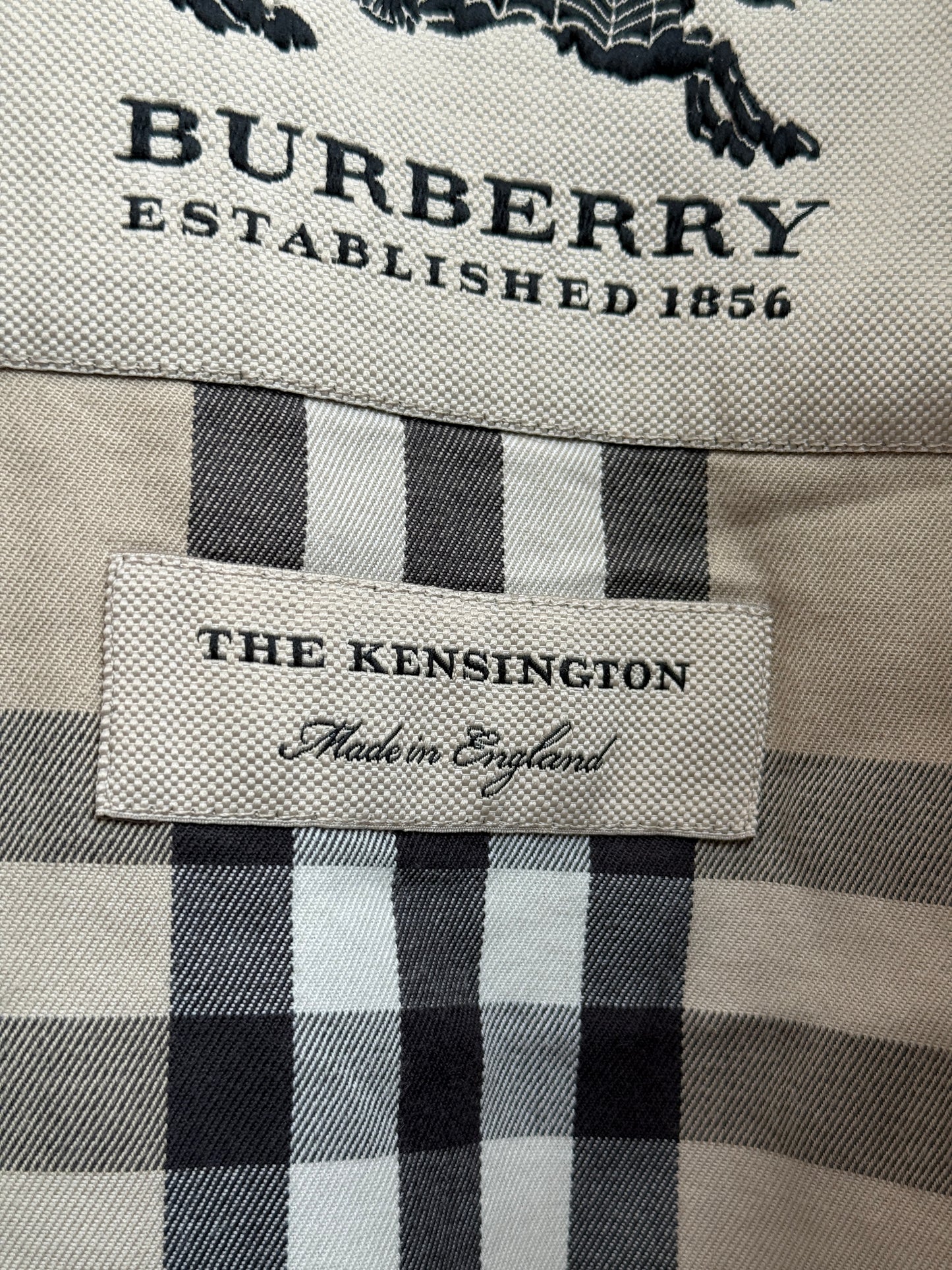 Burberry The Kensington Black Cotton Trench Coat Mens M