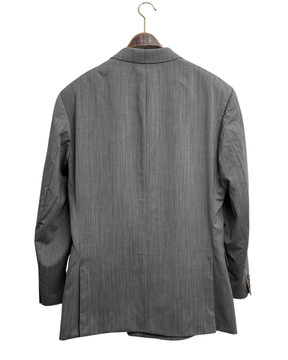 Hugo Boss Ares Akropolis Double Breasted Blazer Charcoal Grey Cerruti 1881 Metallizzato Wool Vintage Size 52