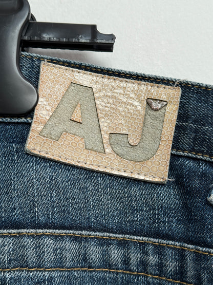 Armani Jeans AJ Distressed Straight Leg Denim Mens 33