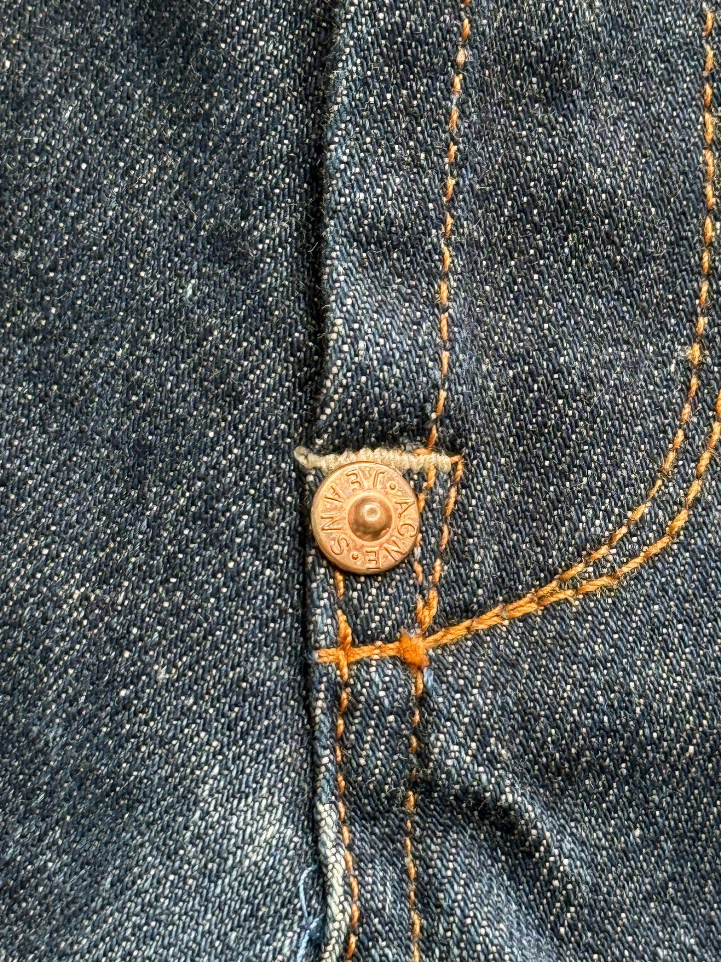 Acne Jeans MOC RAW Selvedge Denim Cut-Off Shorts Dark Indigo Size 32