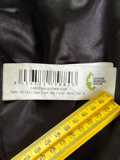 Studio ID Black Lamb Leather Long Coat XL