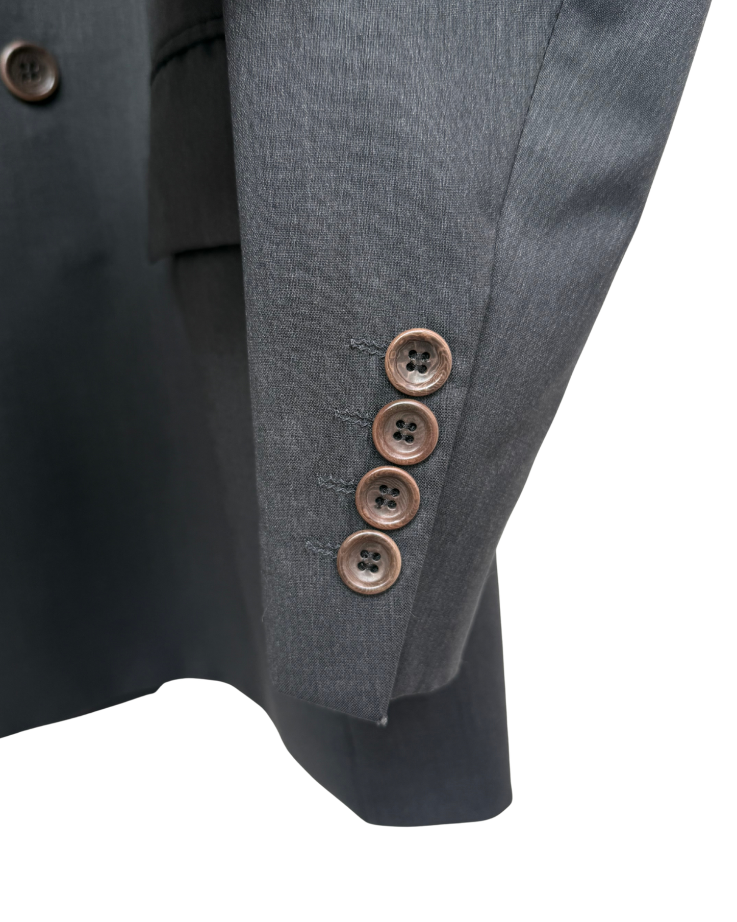 Hugo Boss Al Capone Double Breasted Blazer Charcoal Grey Cerruti 1881 Metallizzato Wool Vintage Size 52
