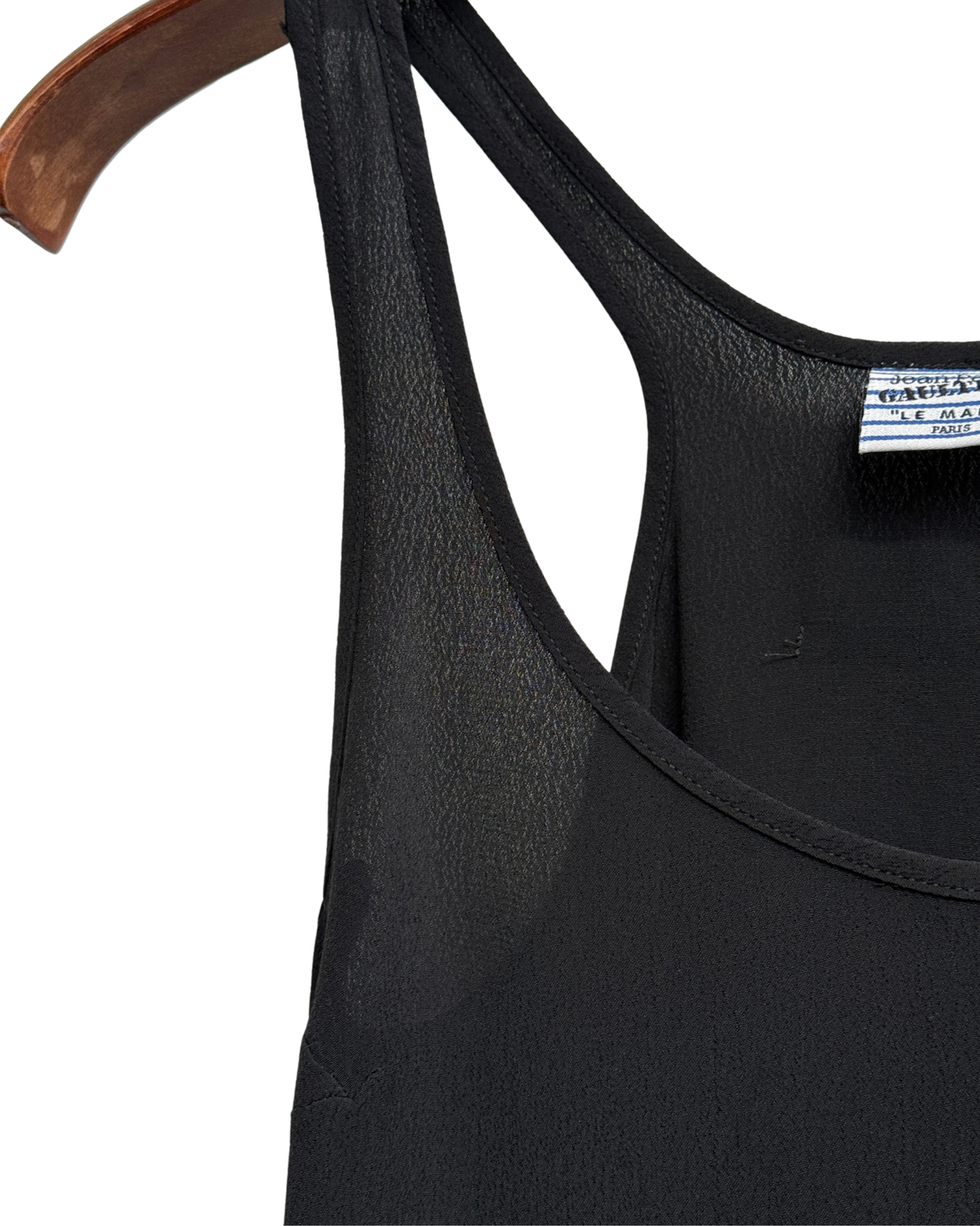 90’s Jean Paul Gaultier "Le Male" racerback slip dress with tiered ruffle hem, FR 38