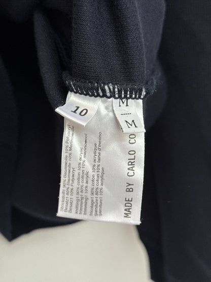 Carlo Colucci Striped Quarter Zip Sweater M Men
