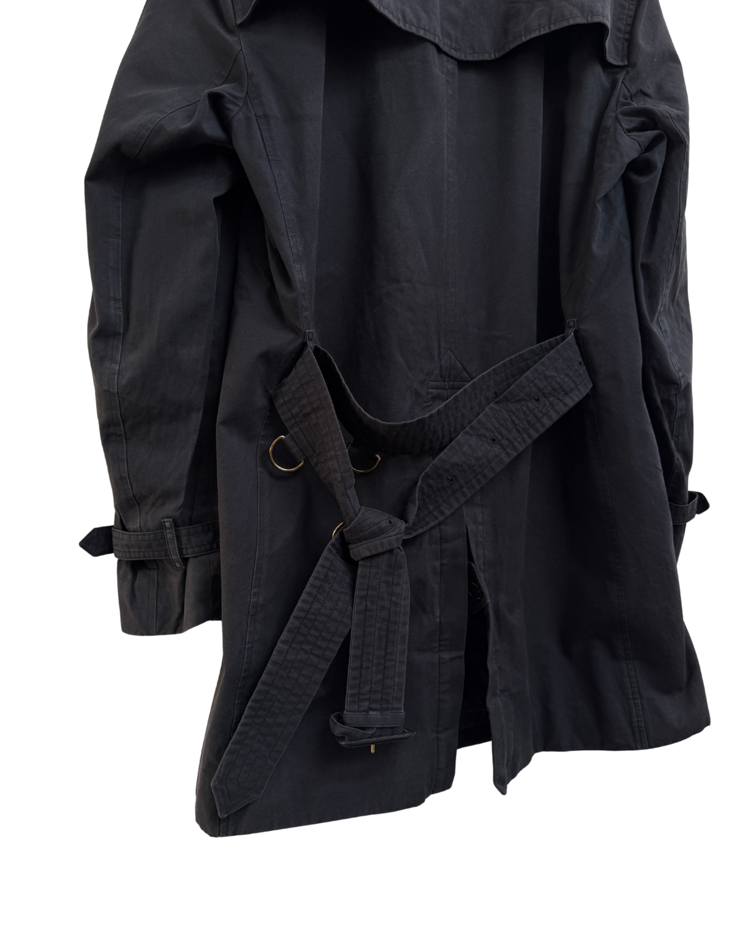Burberry The Kensington Black Cotton Trench Coat Mens M