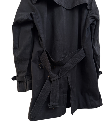 Burberry The Kensington Black Cotton Trench Coat Mens M