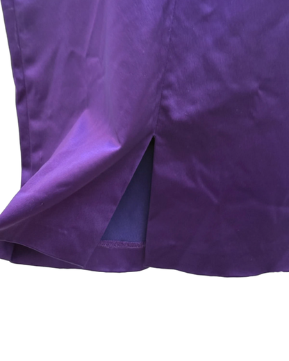 Vintage Dolce and Gabbana Purple Satin Dress With Lace Back Womens Size 40