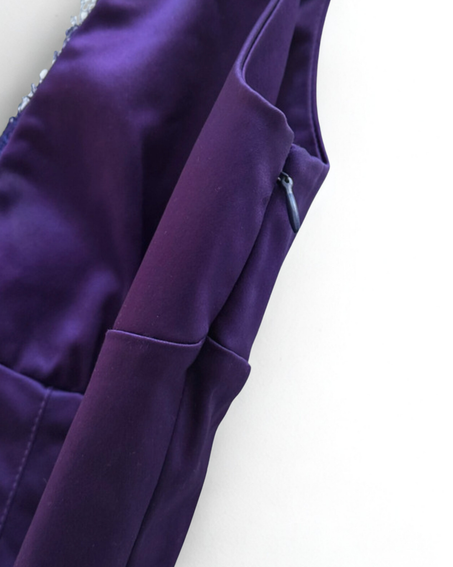 Vintage Dolce and Gabbana Purple Satin Dress With Lace Back Womens Size 40