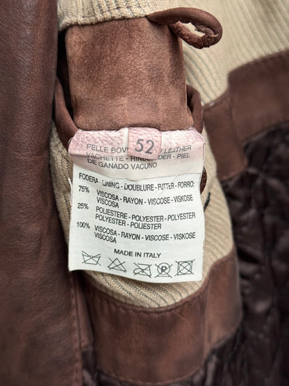 Yves Saint Laurent material label detail inside leather jacket