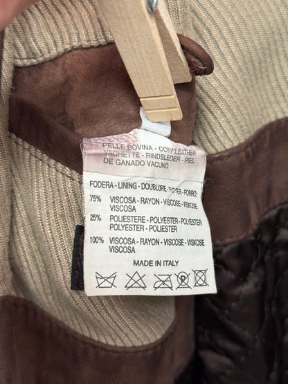 Yves Saint Laurent material detail inside leather jacket