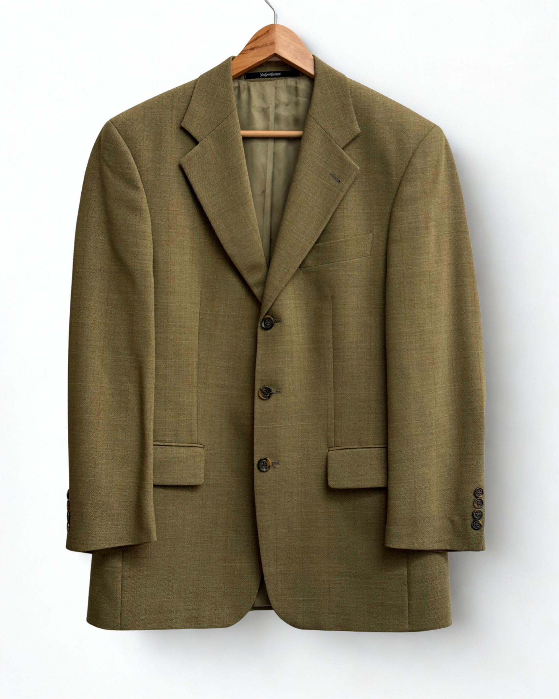 Vintage Yves Saint Laurent khaki green mens suit jacket
