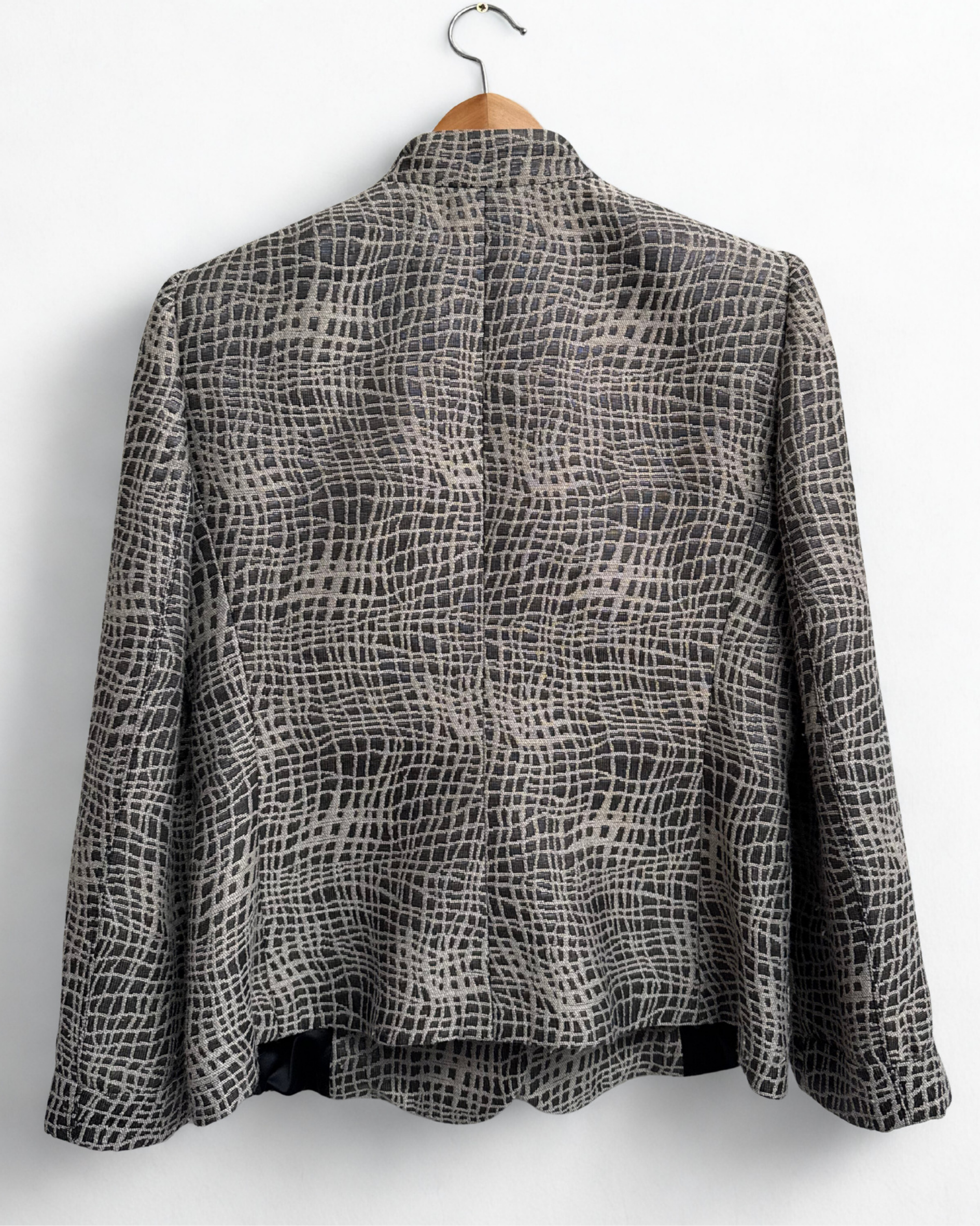 Back view of Armani Collezioni vintage blazer showing fitted silhouette