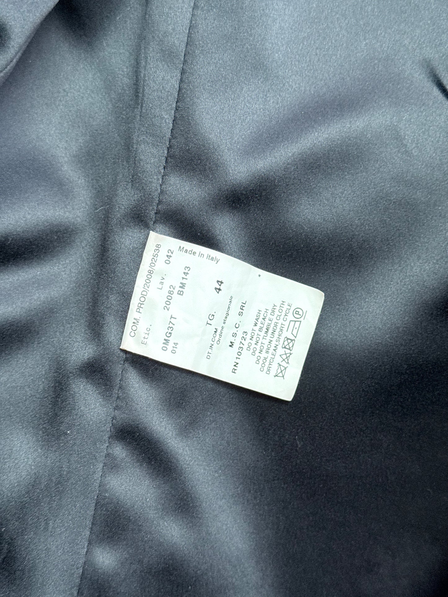 Armani Collezioni size and wash label detail inside vintage blazer