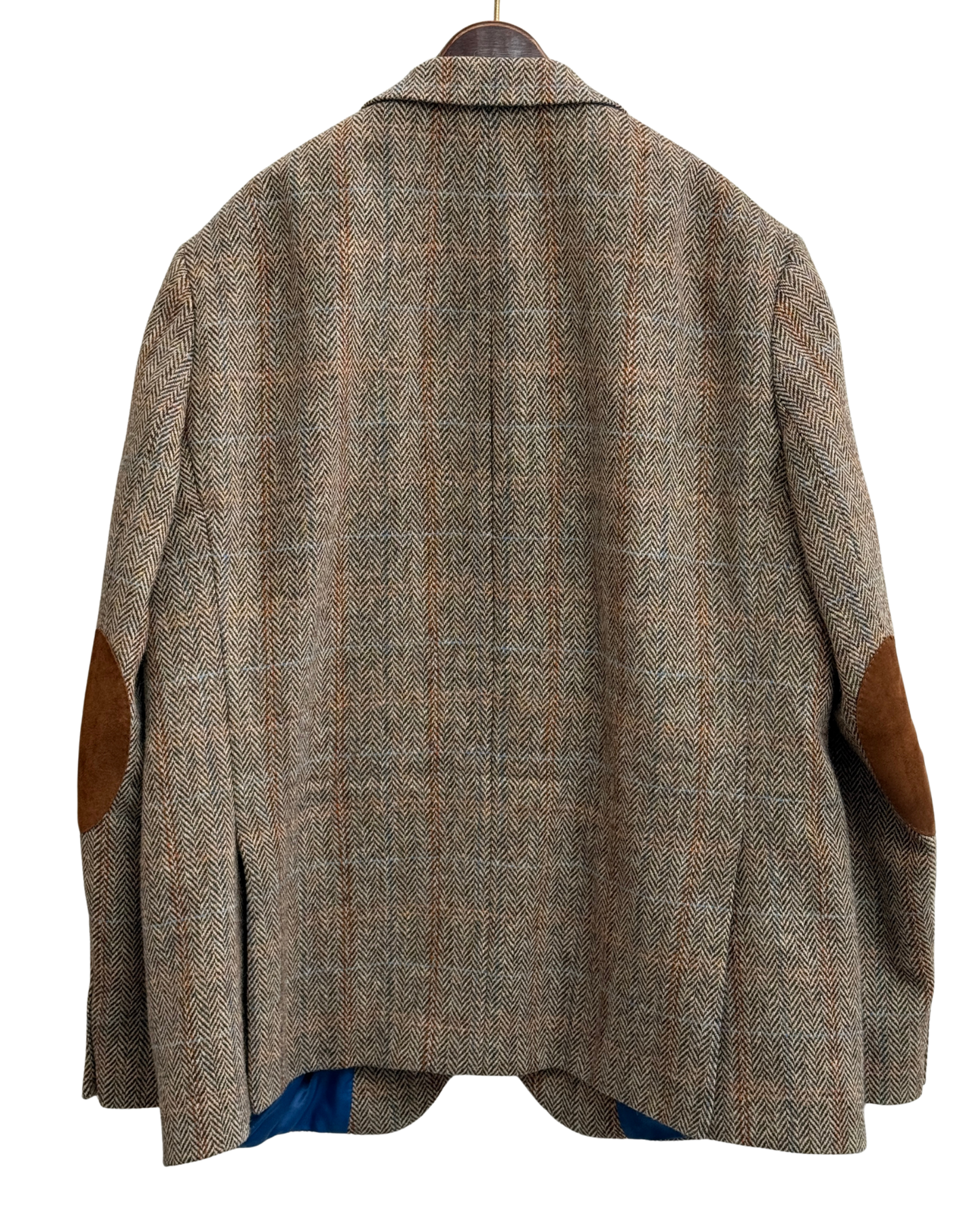 Wellington of Bilmore Beige Harris Tweed Blazer with Elbow Patches Size 60