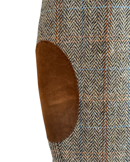 Wellington of Bilmore Beige Harris Tweed Blazer with Elbow Patches Size 60