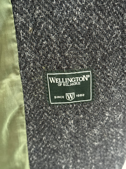 Wellington of Bilmore Dark Grey Harris Tweed Blazer with Elbow Patches Size 60