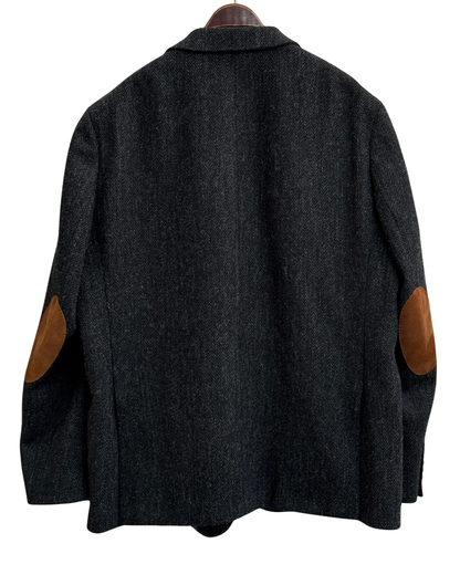 Wellington of Bilmore Dark Grey Harris Tweed Blazer with Elbow Patches Size 60