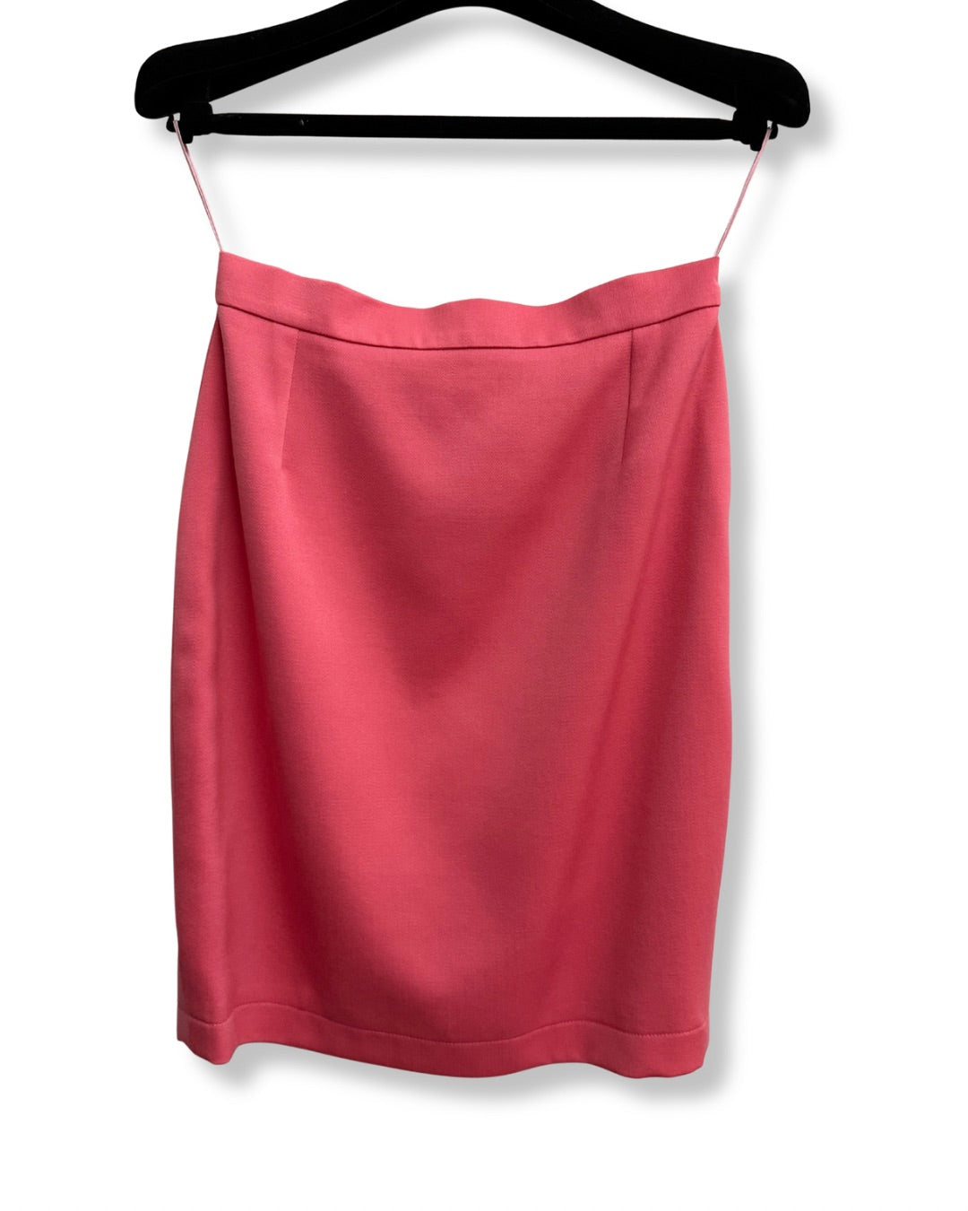 Back view of vintage pink womens skirt showing silhouette
