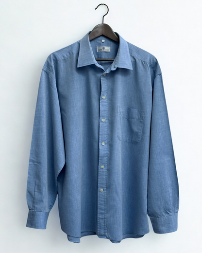 Vintage Pierre Balmain light blue cotton mens shirt size XL