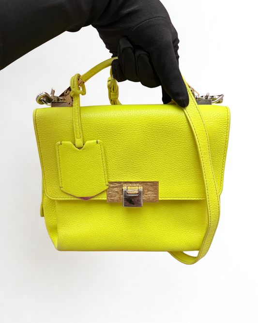 Balenciaga Le Dix Soft Mini Cartable handbag jaune tournesol leather