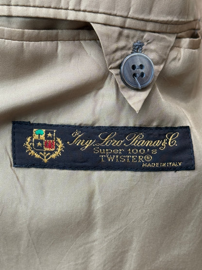 Loro Piana Wool Houndstooth Blazer Navy Beige Size 52 German Size 26