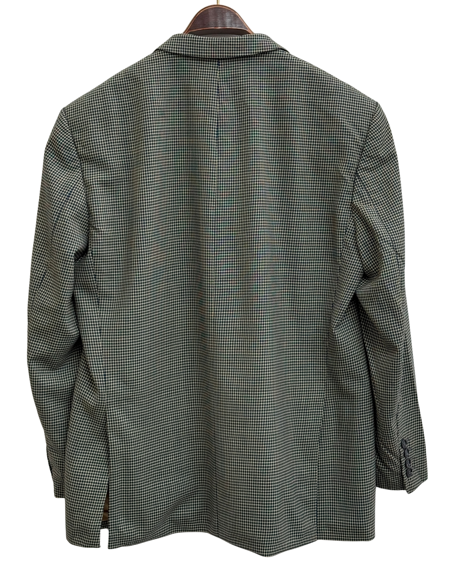 Loro Piana Wool Houndstooth Blazer Navy Beige Size 52 German Size 26