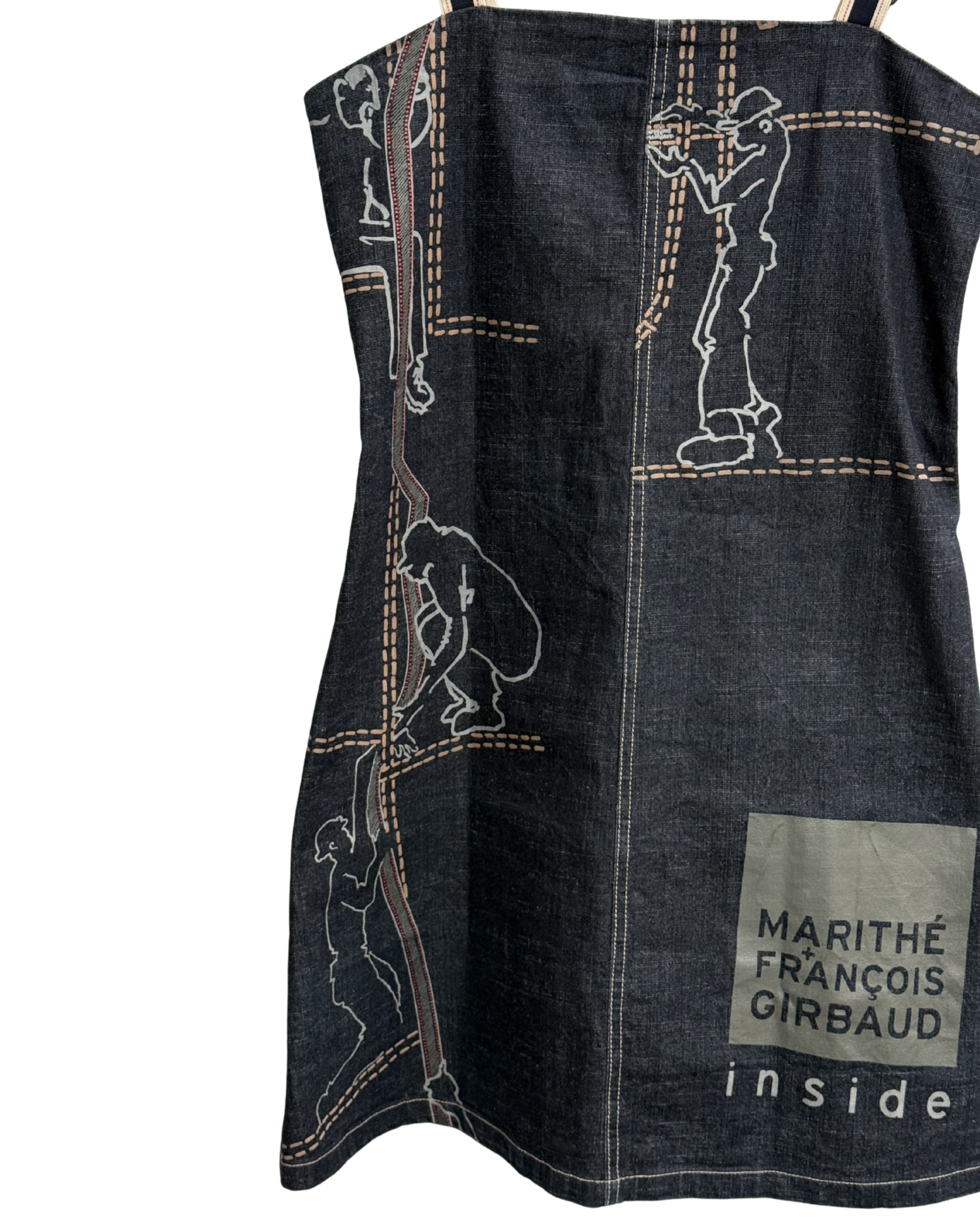 Close-up 2000s Marithé François Girbaud mini denim dress size 38