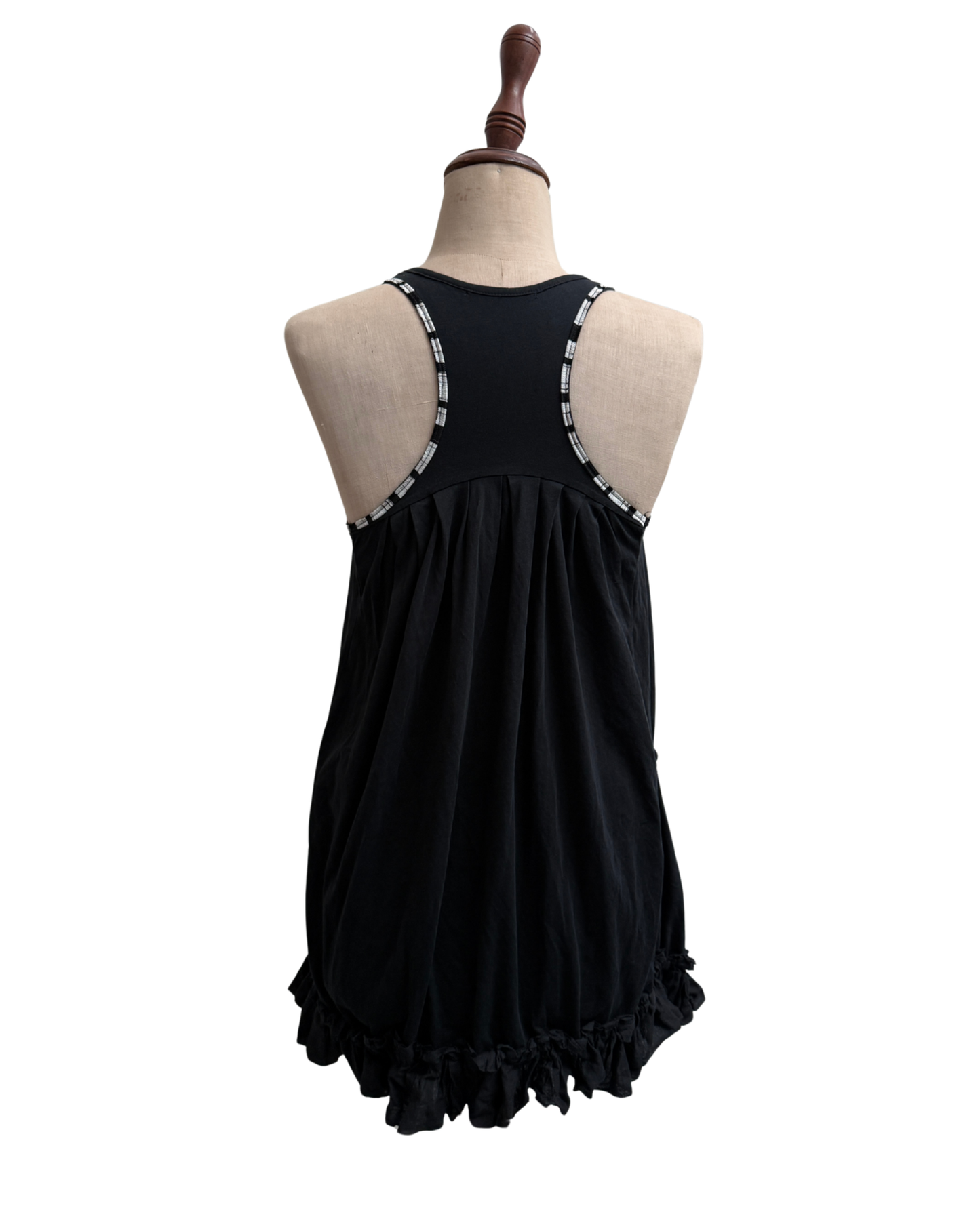 Girbaud black mini dress back view on mannequin