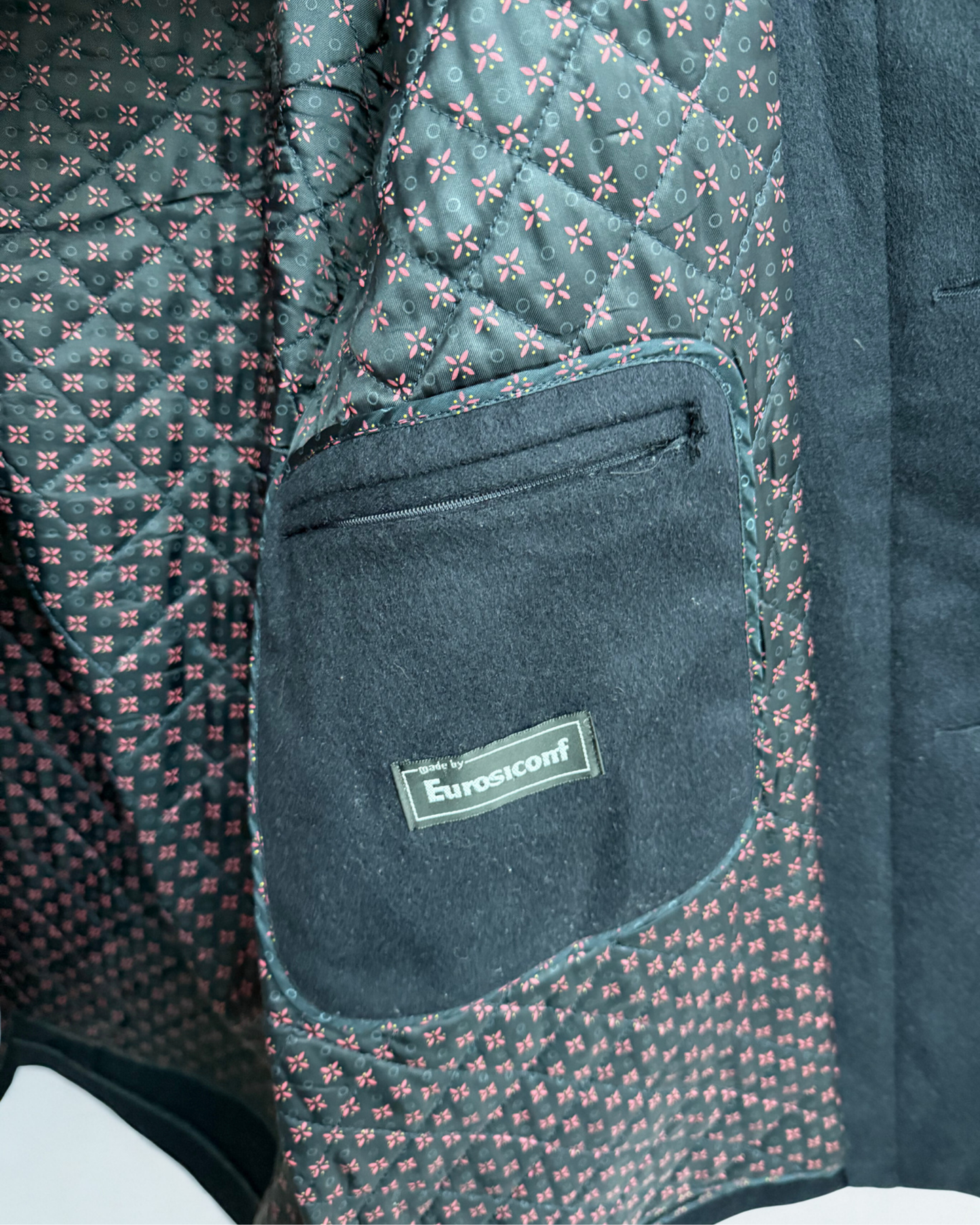 Detail showing inside pocket zip condition on Steinbock jacket