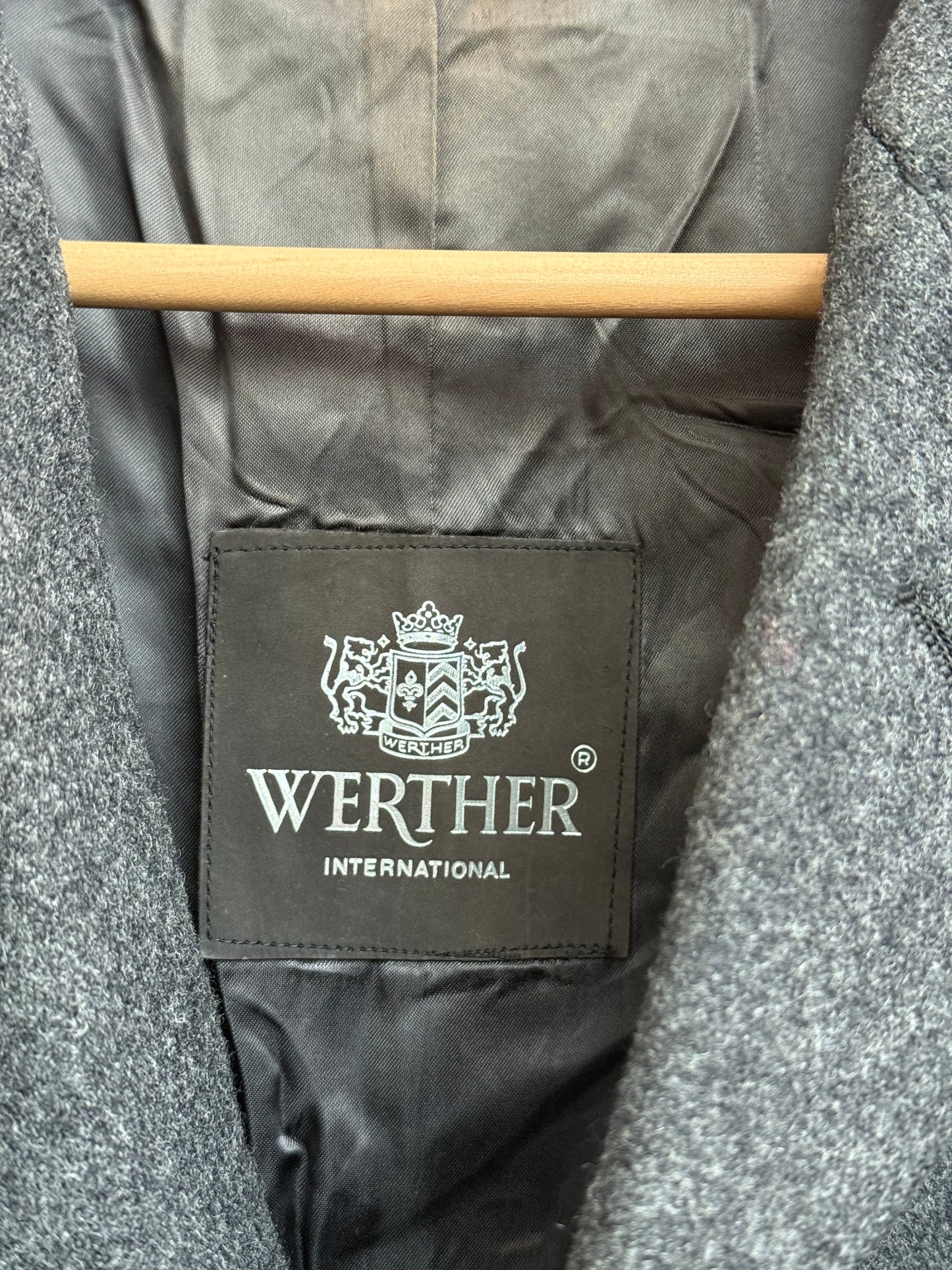 Werther International label detail inside vintage coat