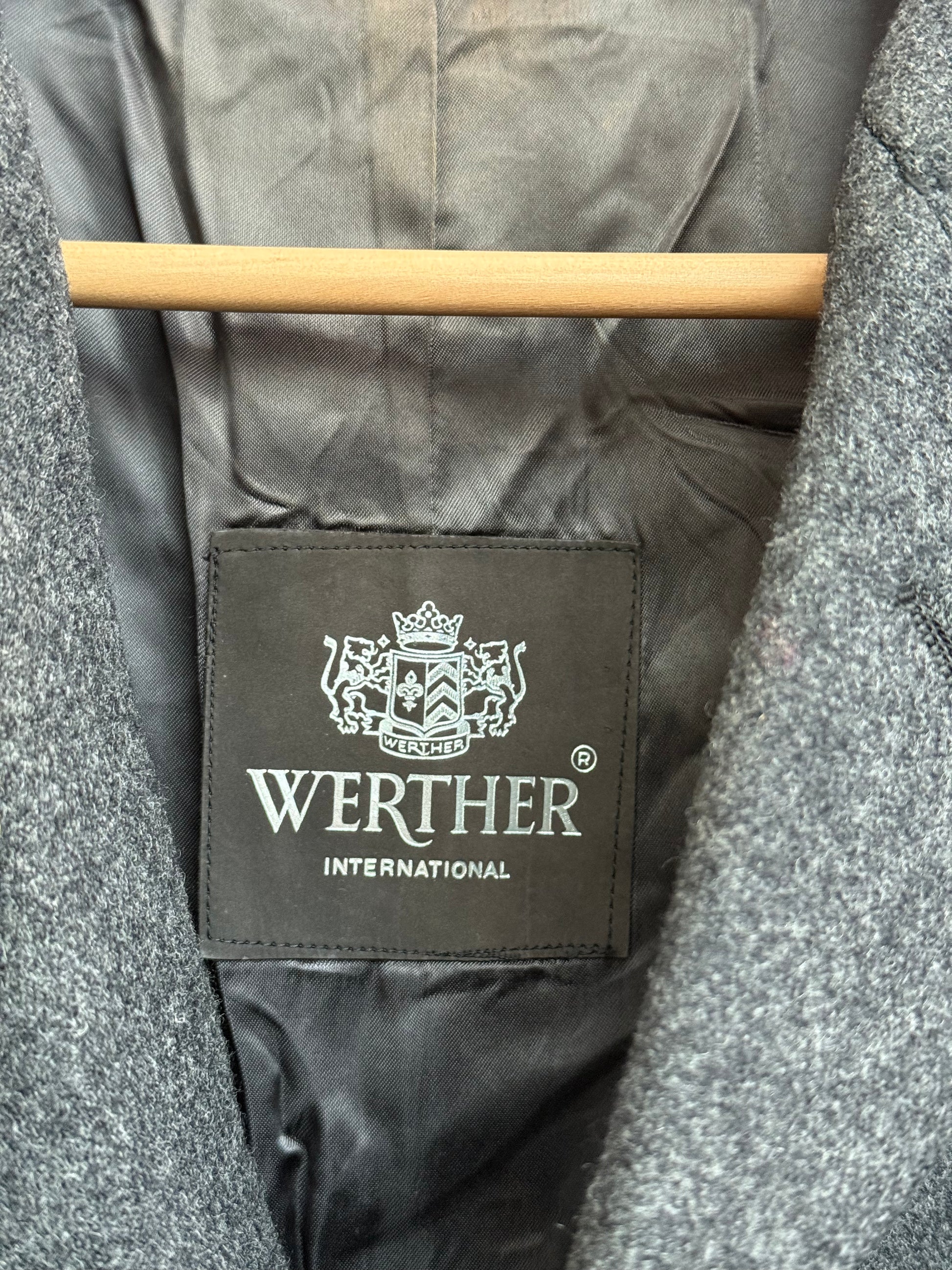 Werther International label detail inside vintage coat