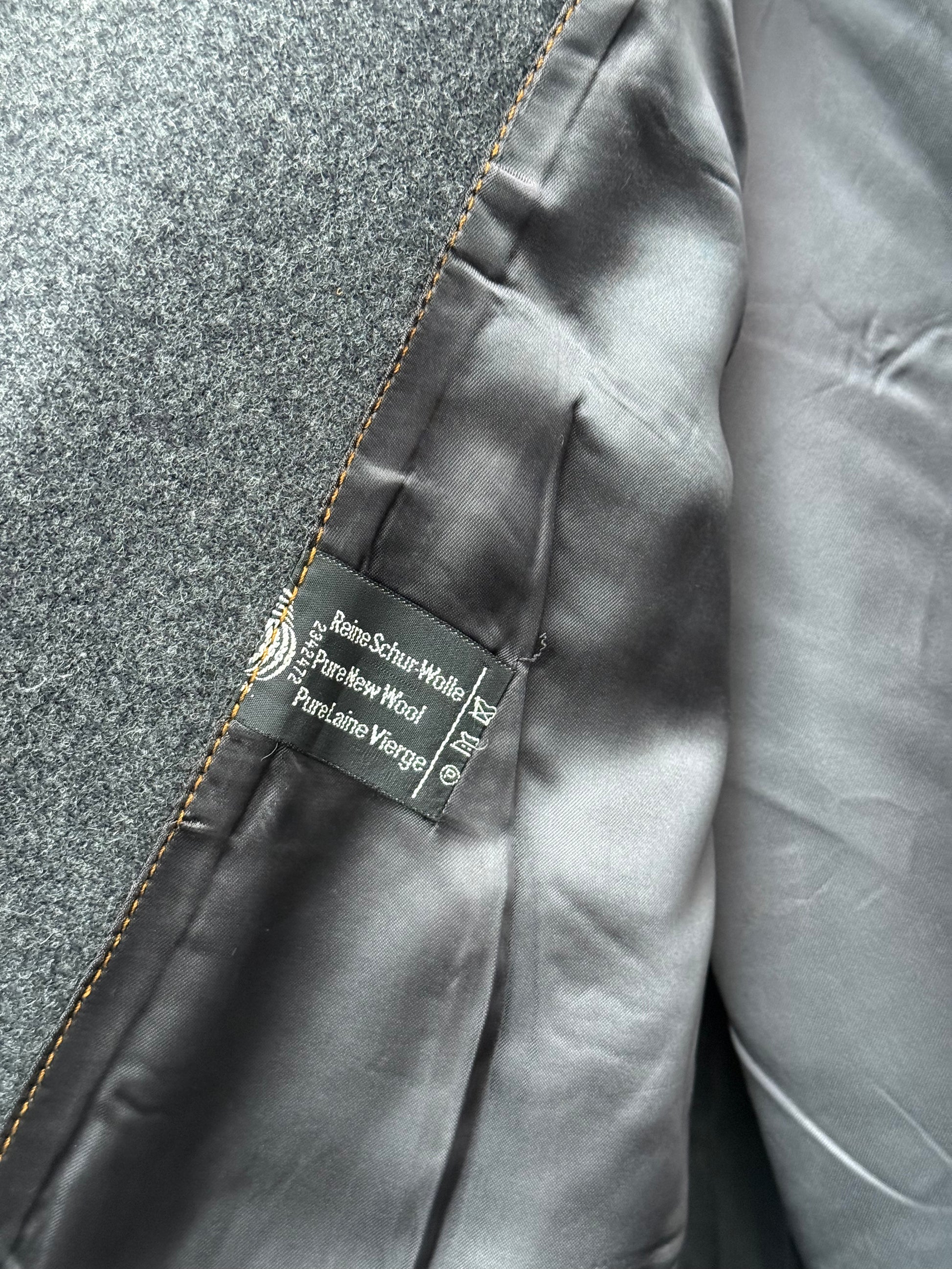 Pure wool woolmark label detail inside vintage coat