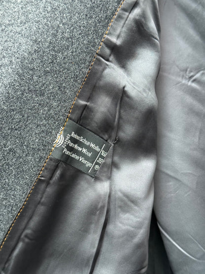 Pure wool woolmark label detail inside vintage coat