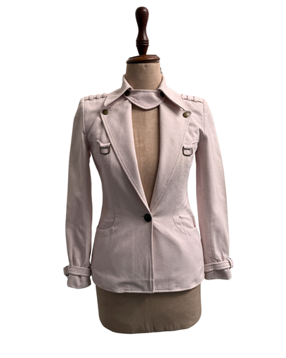 Givenchy by Riccardo Tisci FW2010 Double Collar Biker Jacket Pink Size M