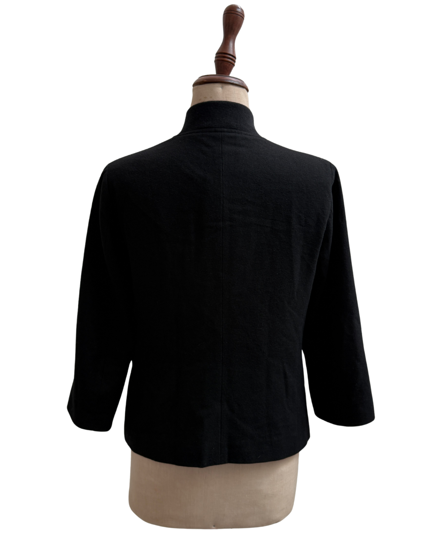 Y-3 black zip jacket back view on mannequin
