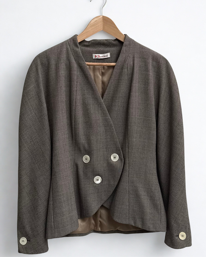 Vintage Karl Lagerfeld grey virgin wool womens blazer 1990s