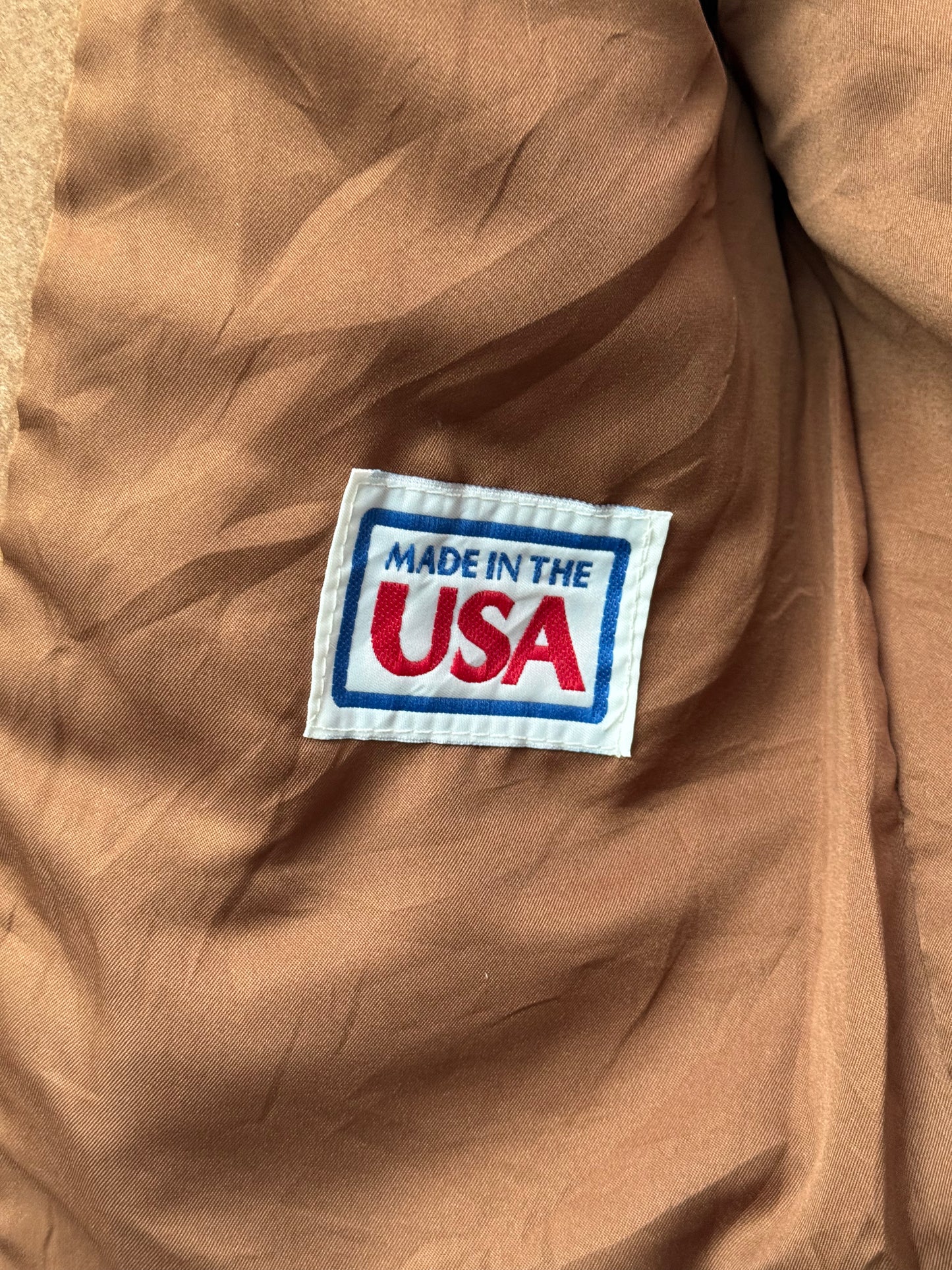 Made in the USA label detail inside vintage blazer