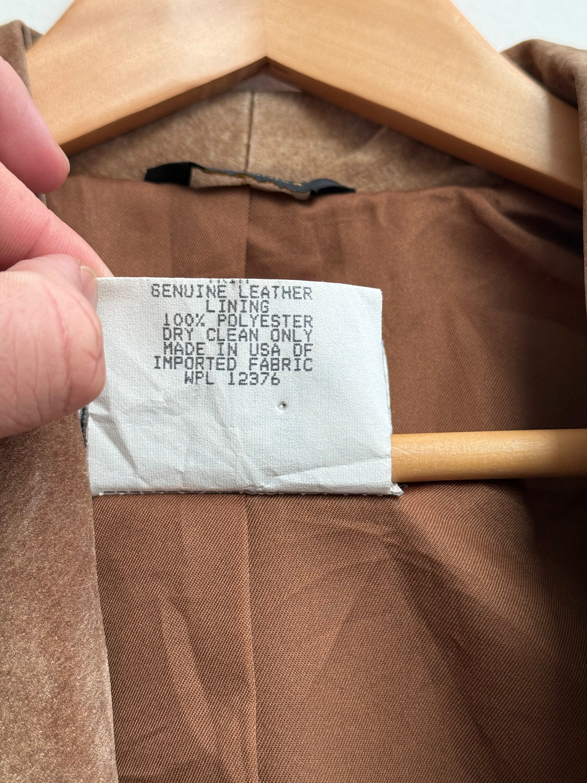 Pioneer Wear material and washing label detail inside vintage blazer