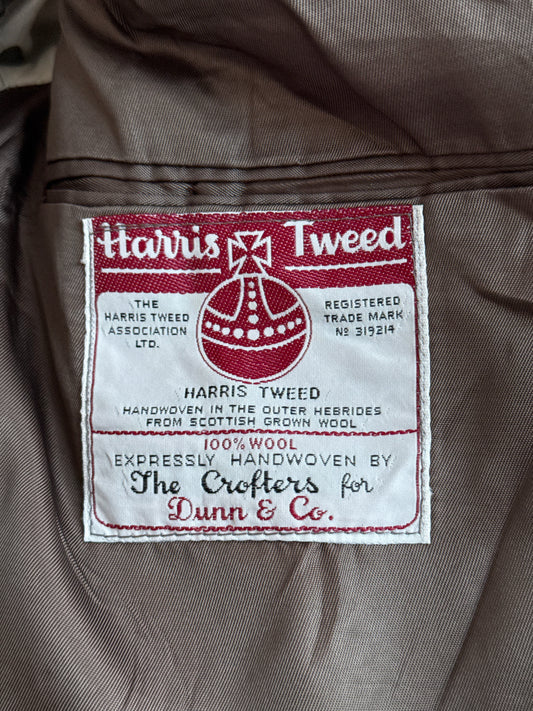 Close up of vintage Harris Tweed wool label
