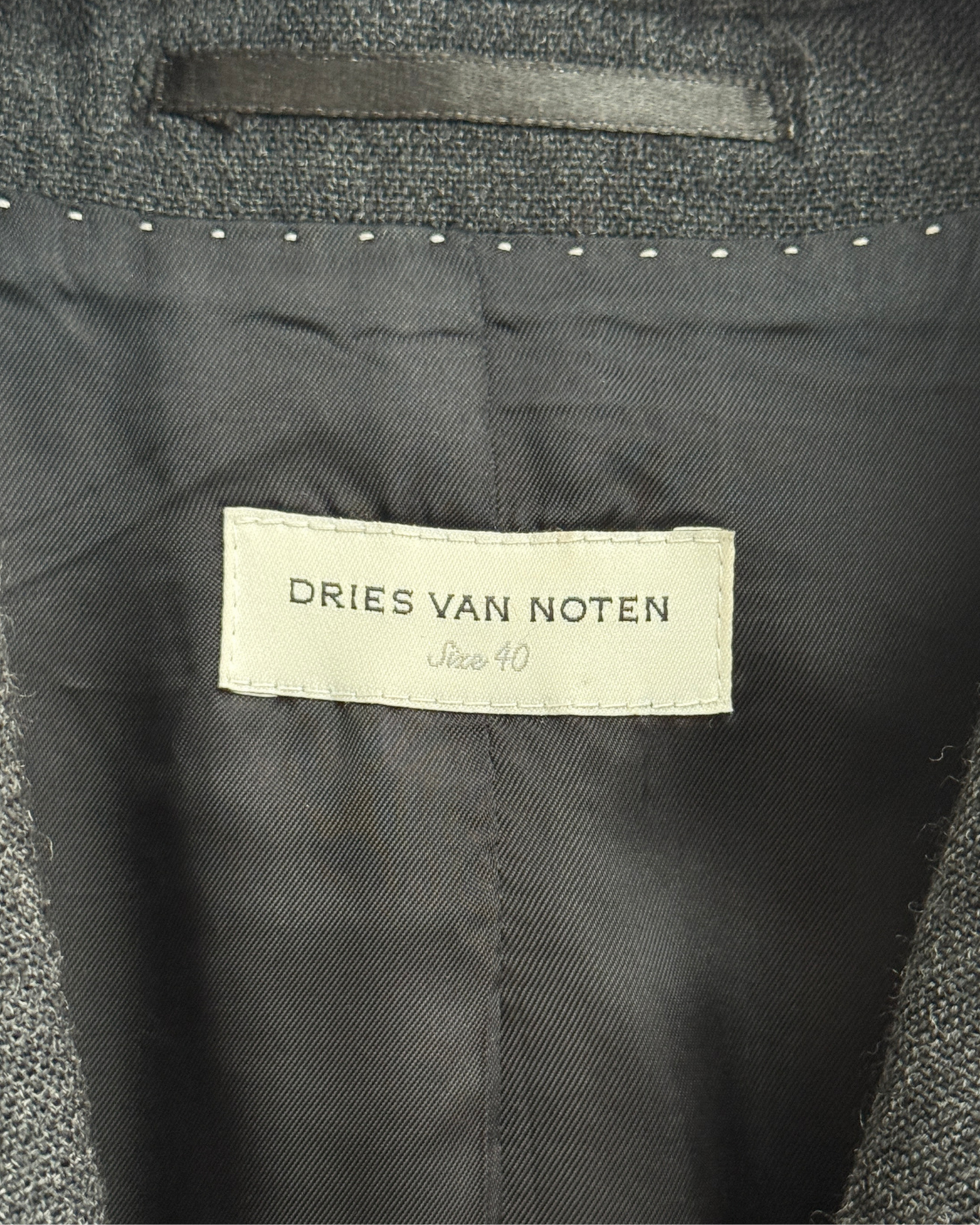 Dries Van Noten Dark Grey Wool Blazer 3 Button Tailored Jacket Size 40
