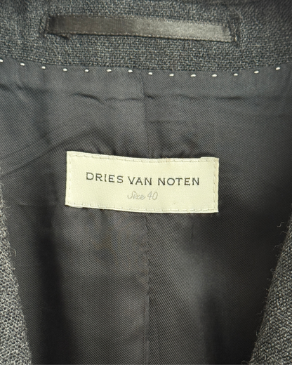 Dries Van Noten Dark Grey Wool Blazer 3 Button Tailored Jacket Size 40