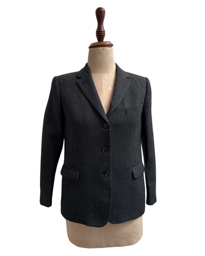 Dries Van Noten Dark Grey Wool Blazer 3 Button Tailored Jacket Size 40