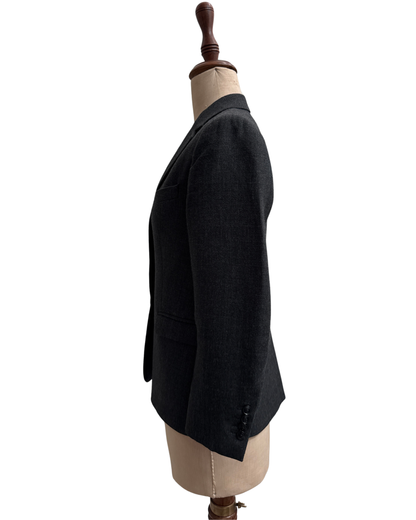 Dries Van Noten Dark Grey Wool Blazer 3 Button Tailored Jacket Size 40