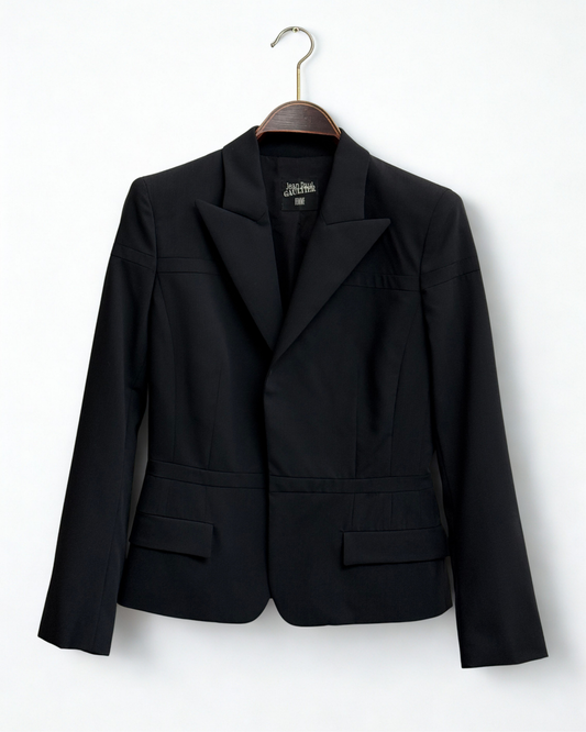 Jean Paul Gaultier Femme black wool blazer SS2005 size 38